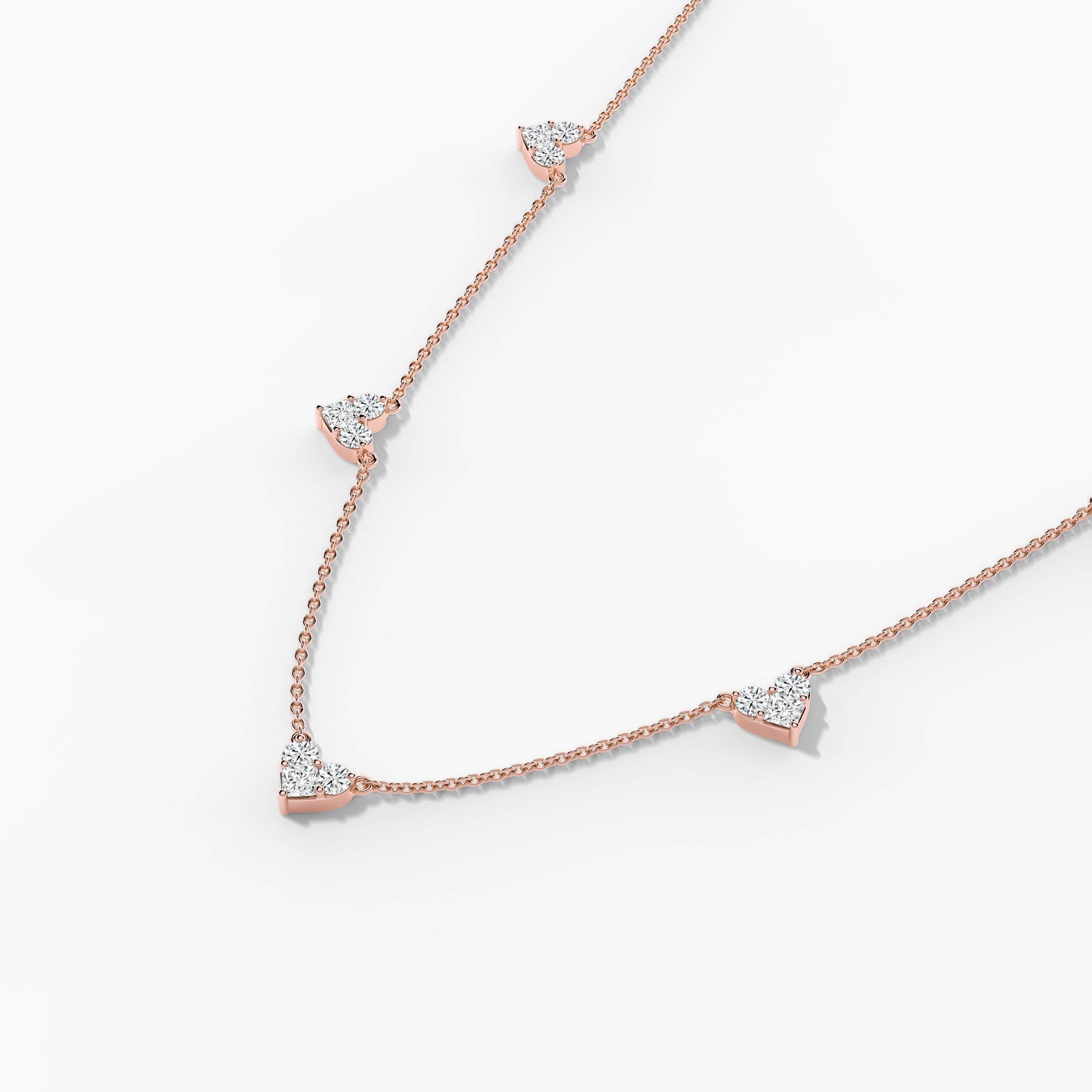 Rose gold necklace with diamond accents 