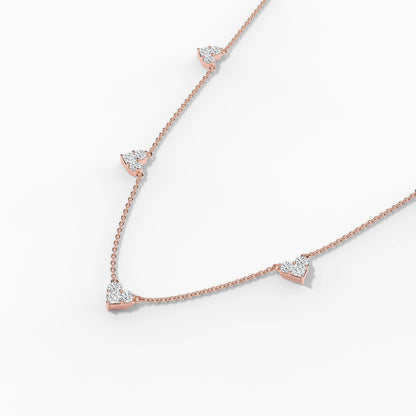 Rose gold necklace with diamond accents 