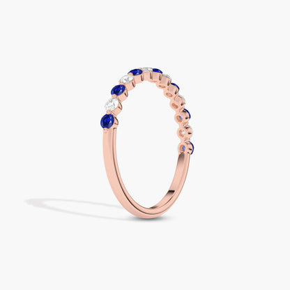 Blue and White Diamond Band Silver