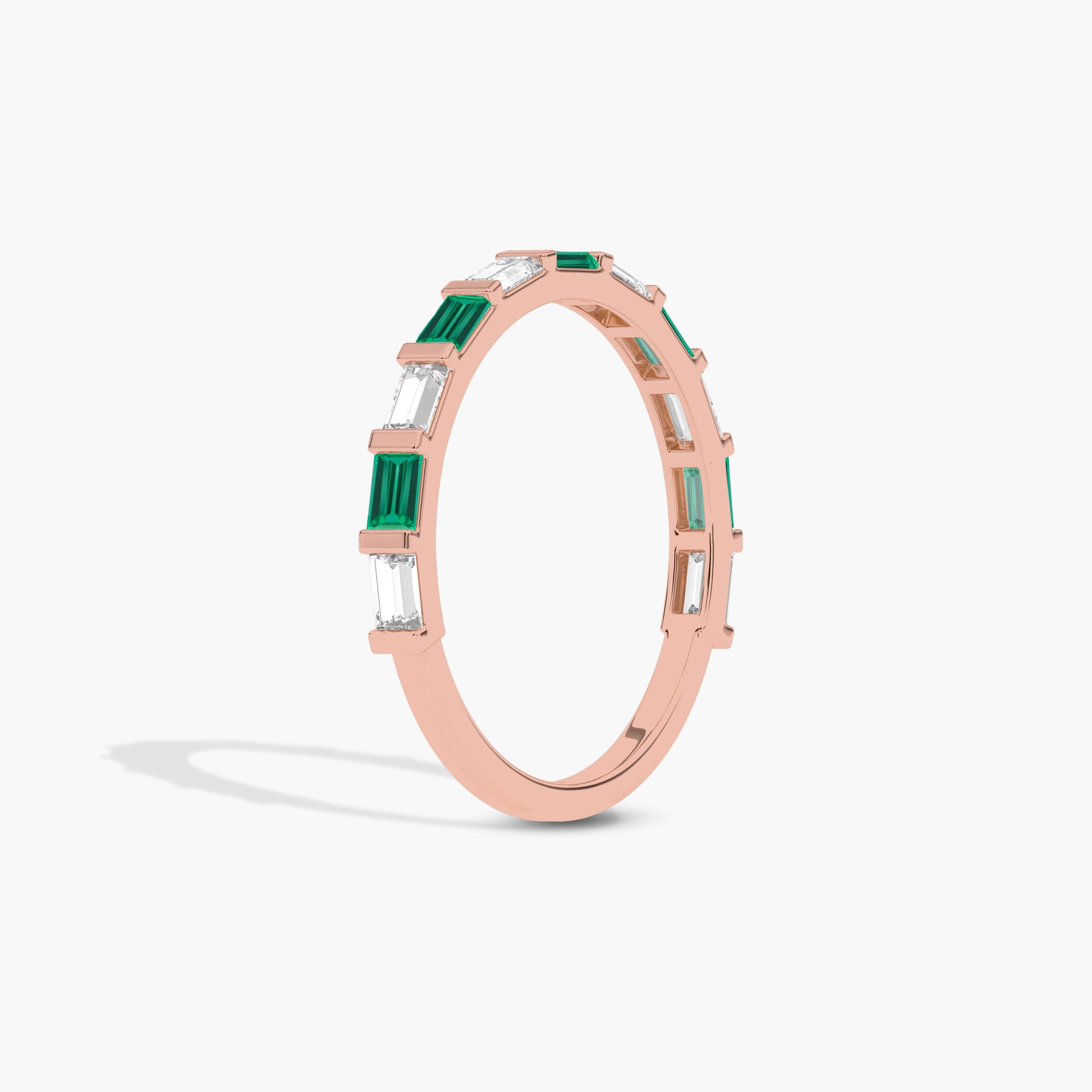 green and white diamond band