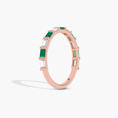 green and white diamond band