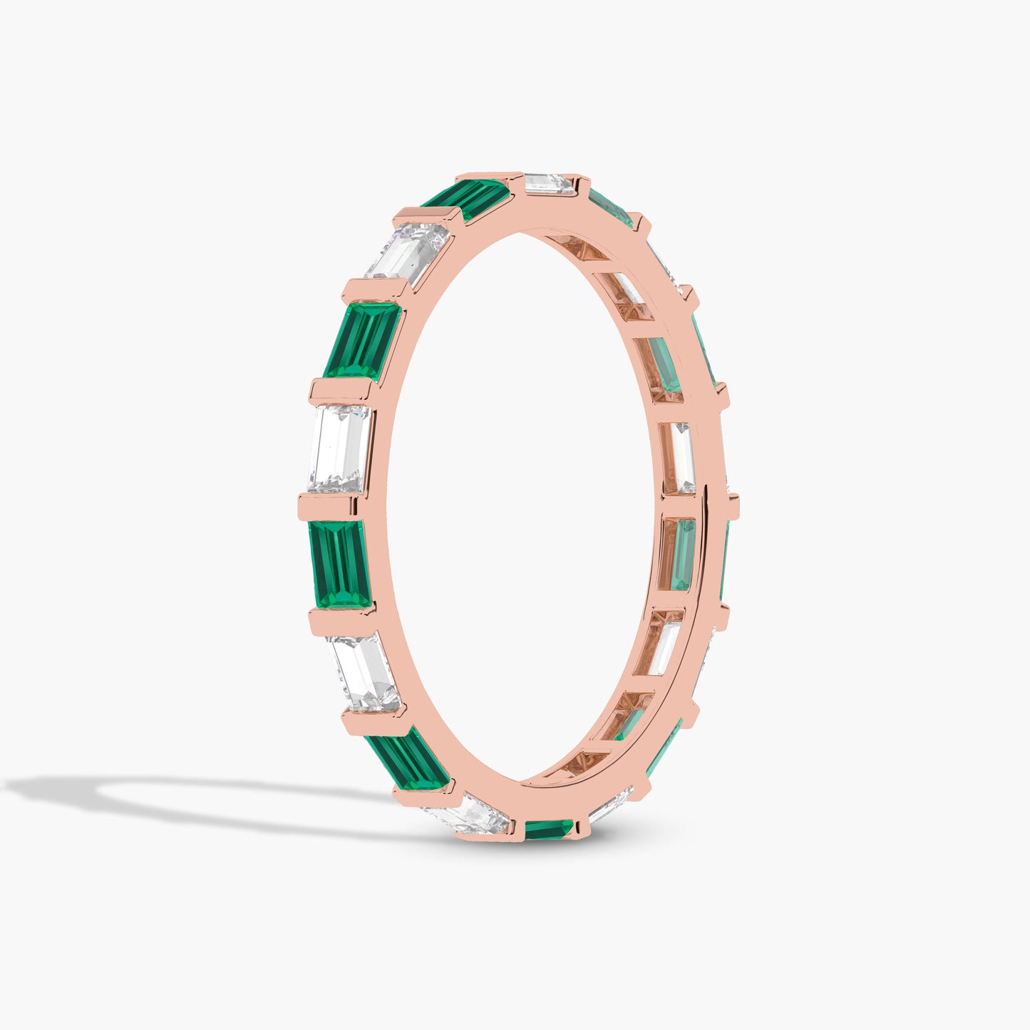 green and white diamond band