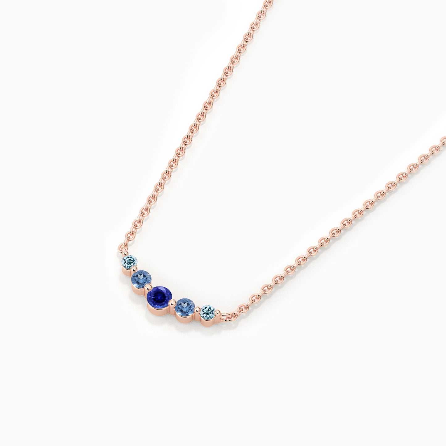 pink silver blue diamond pendant