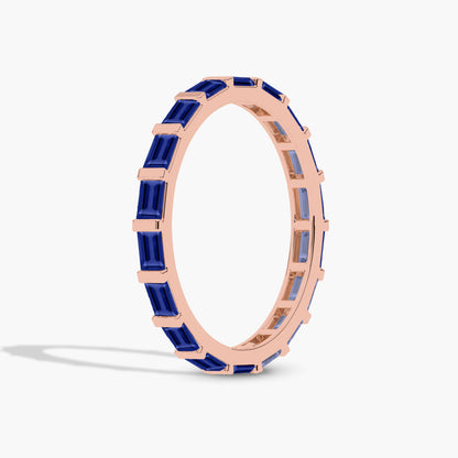 Rose gold-plated ring with blue gemstones