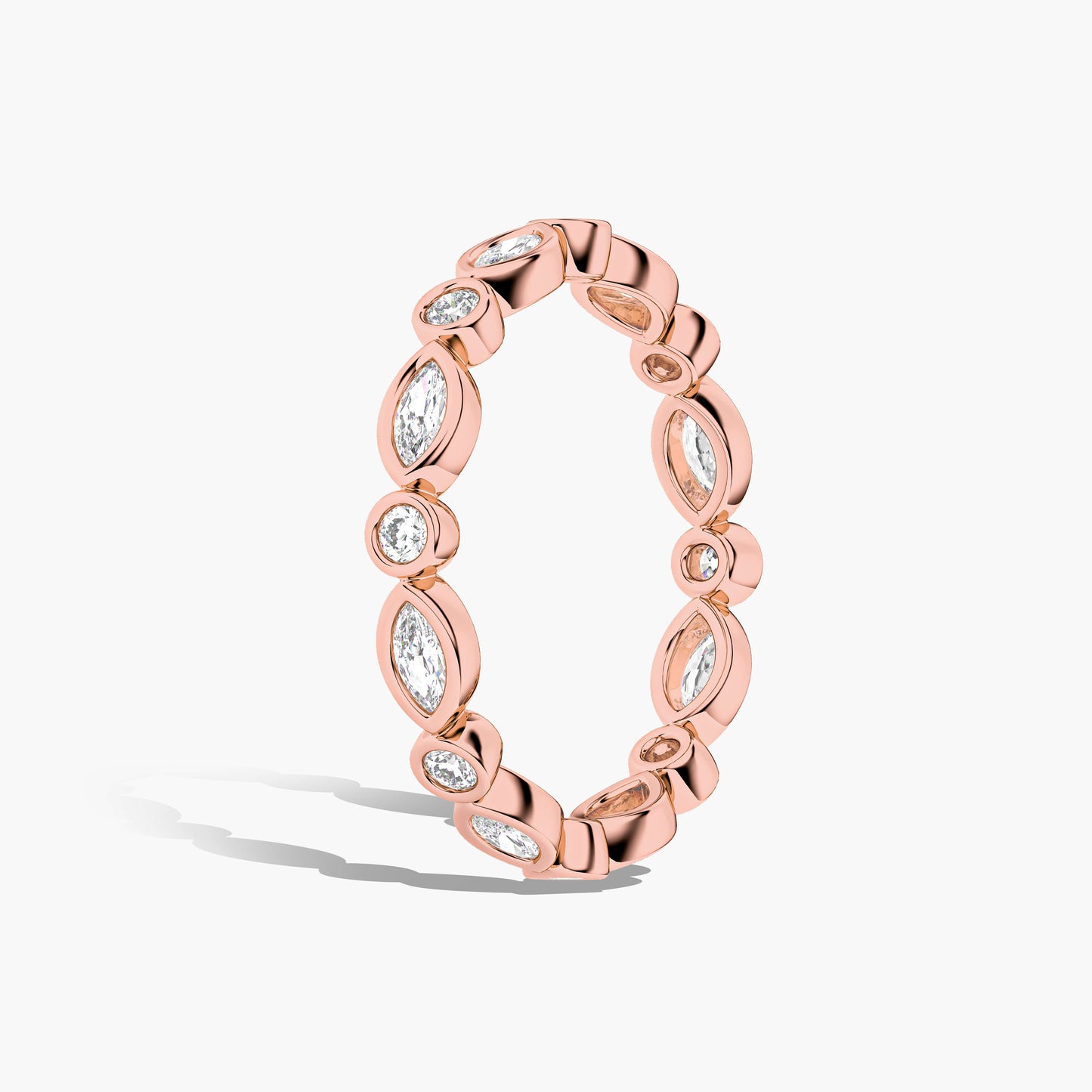 Rose gold ring with diamonds