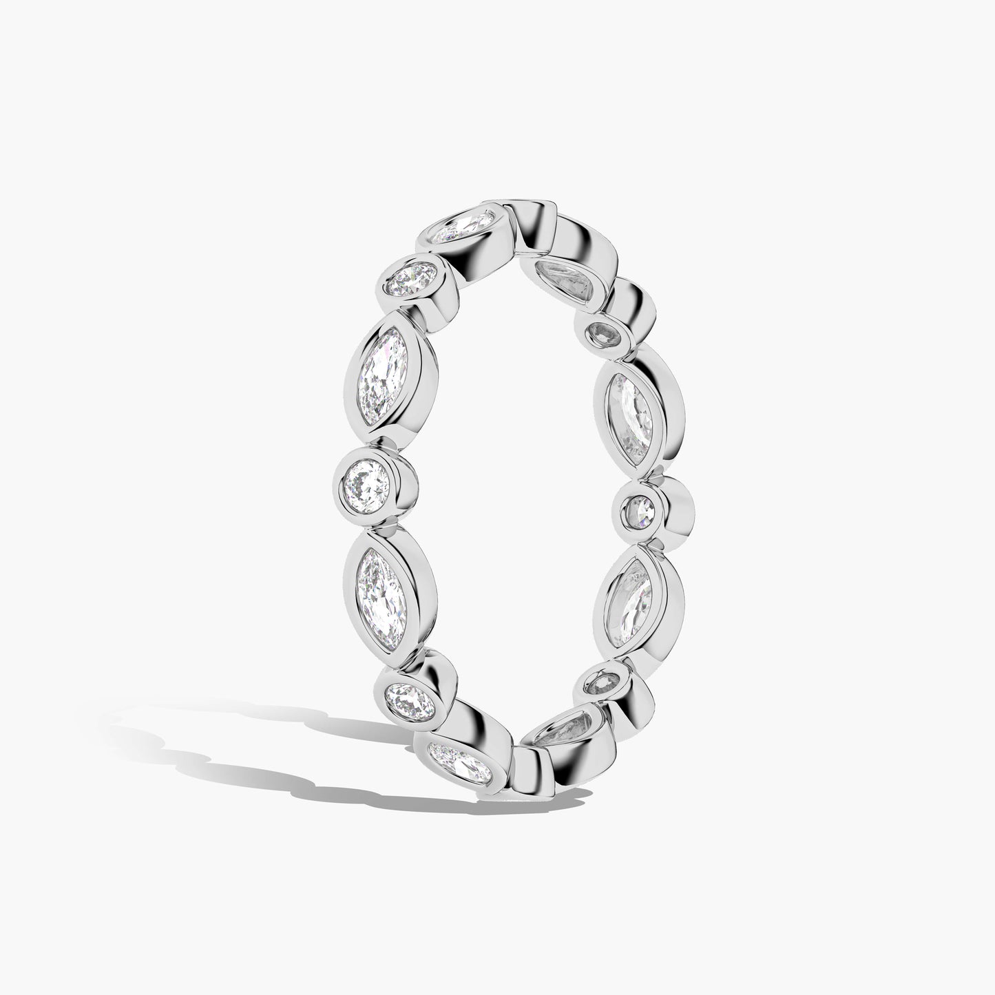 Silver ring with diamond stones 
