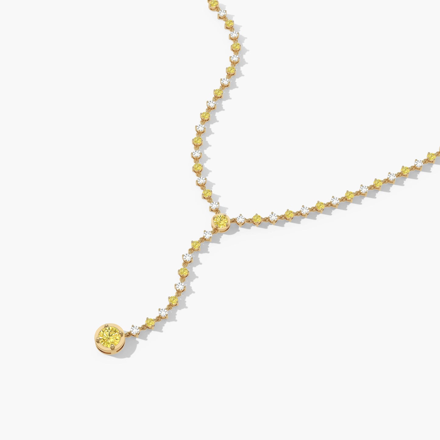 yellow diamond long necklace