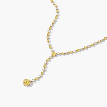 yellow diamond long necklace