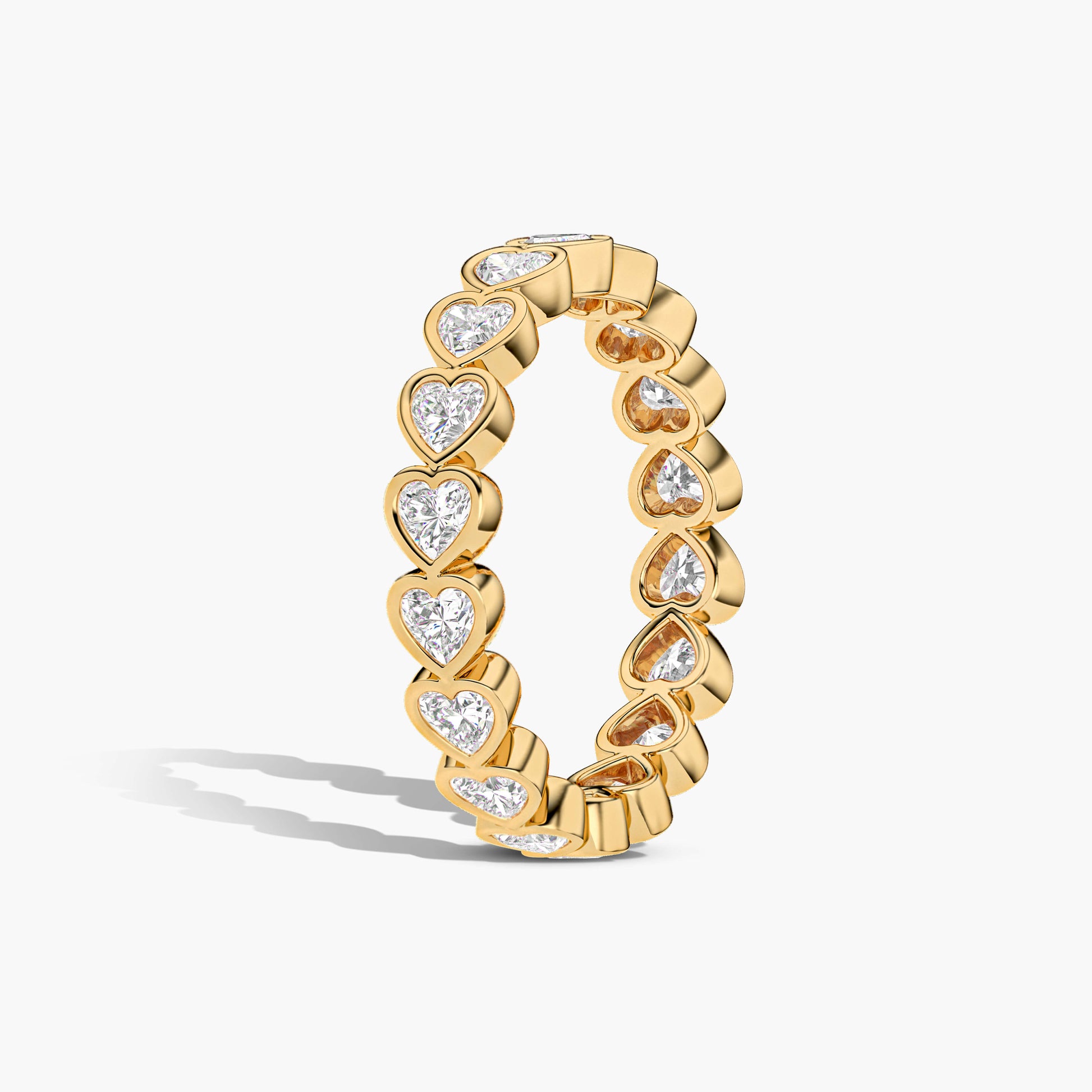 silve yellow gold plated heart shape diamond ring