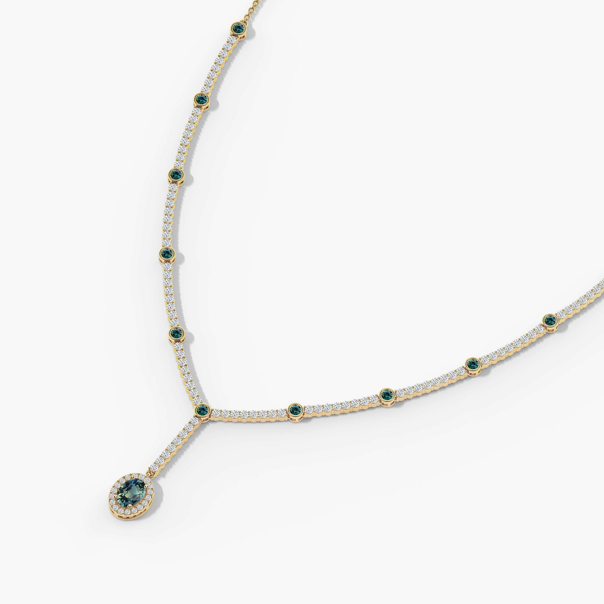 blue diamond necklace for women