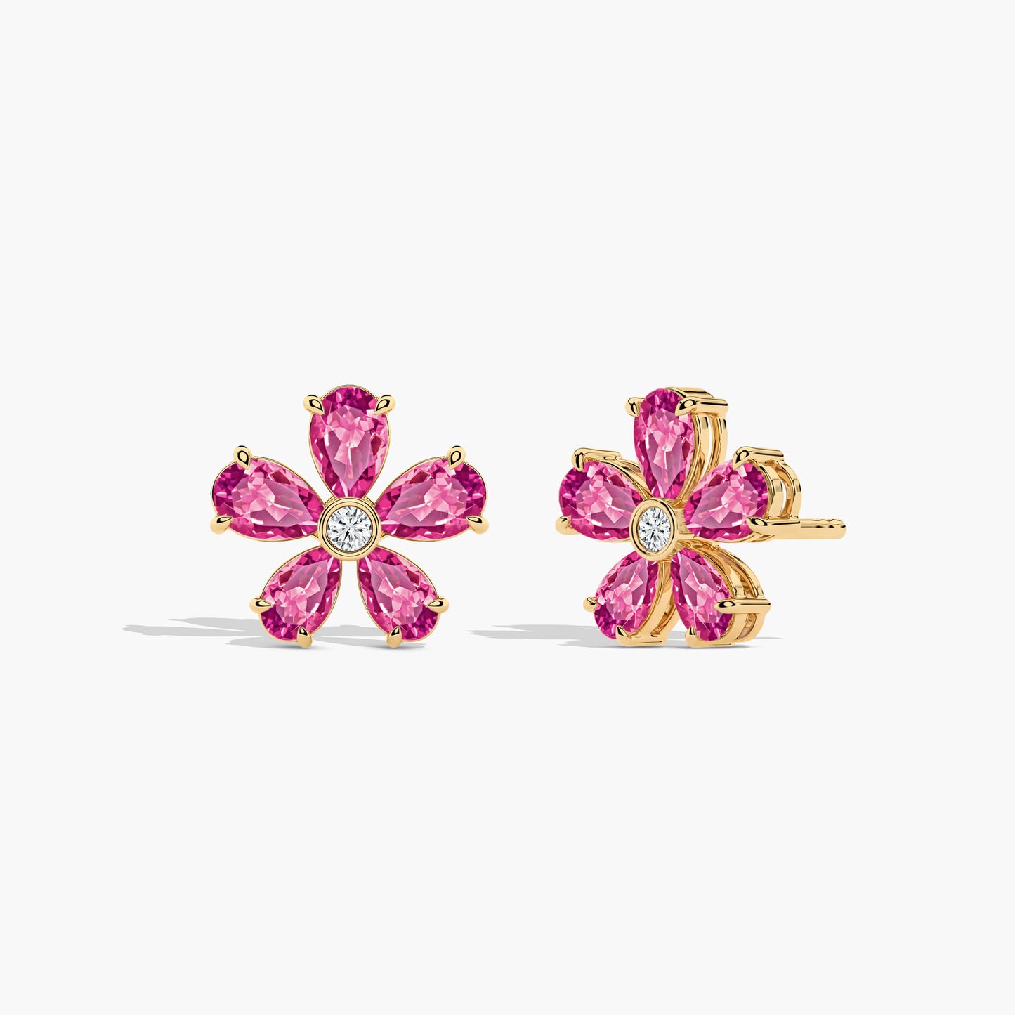 floral earrings gold