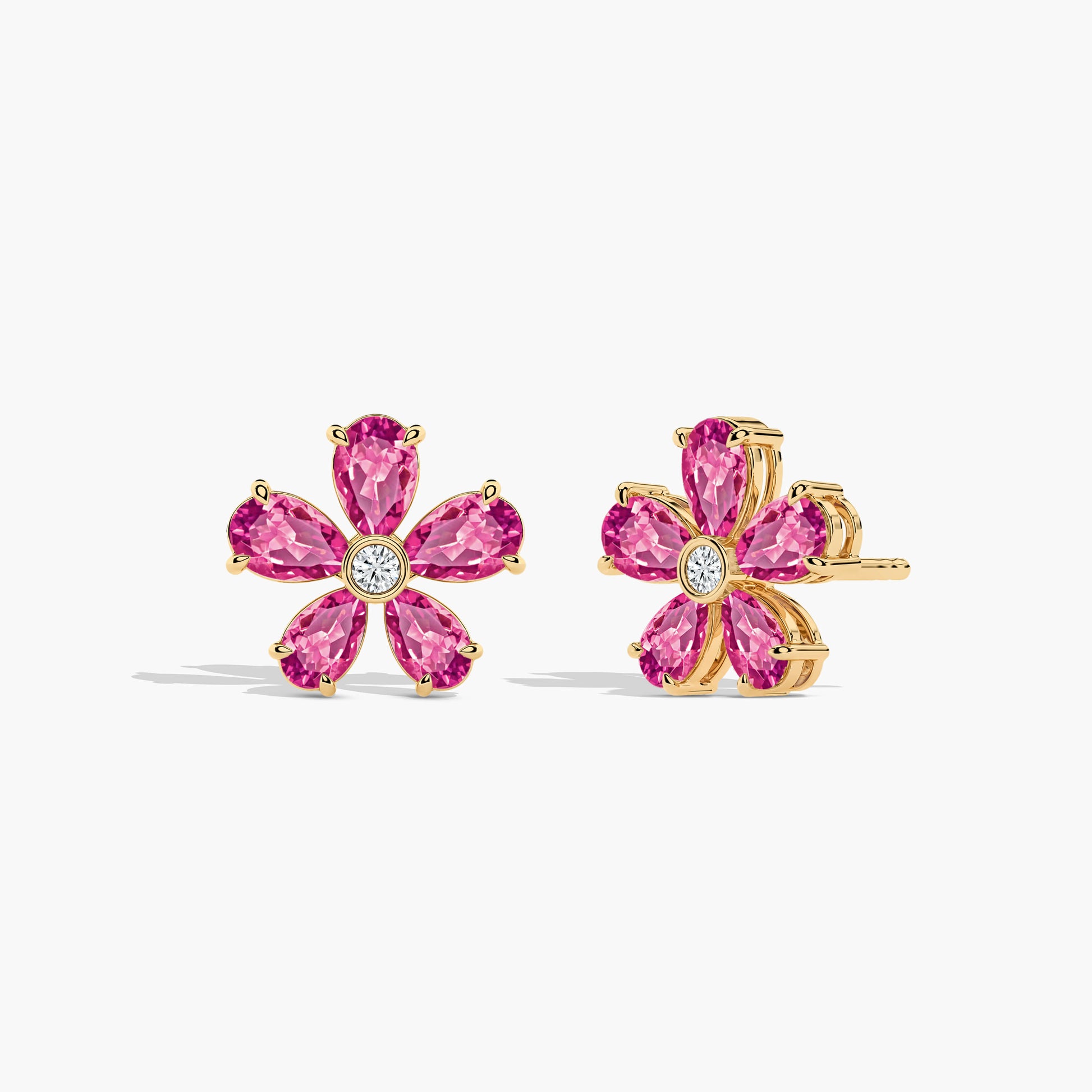floral earrings gold