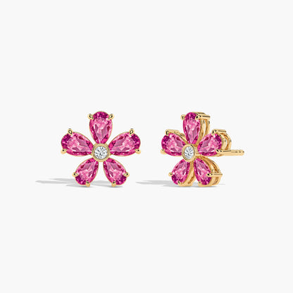 floral earrings gold