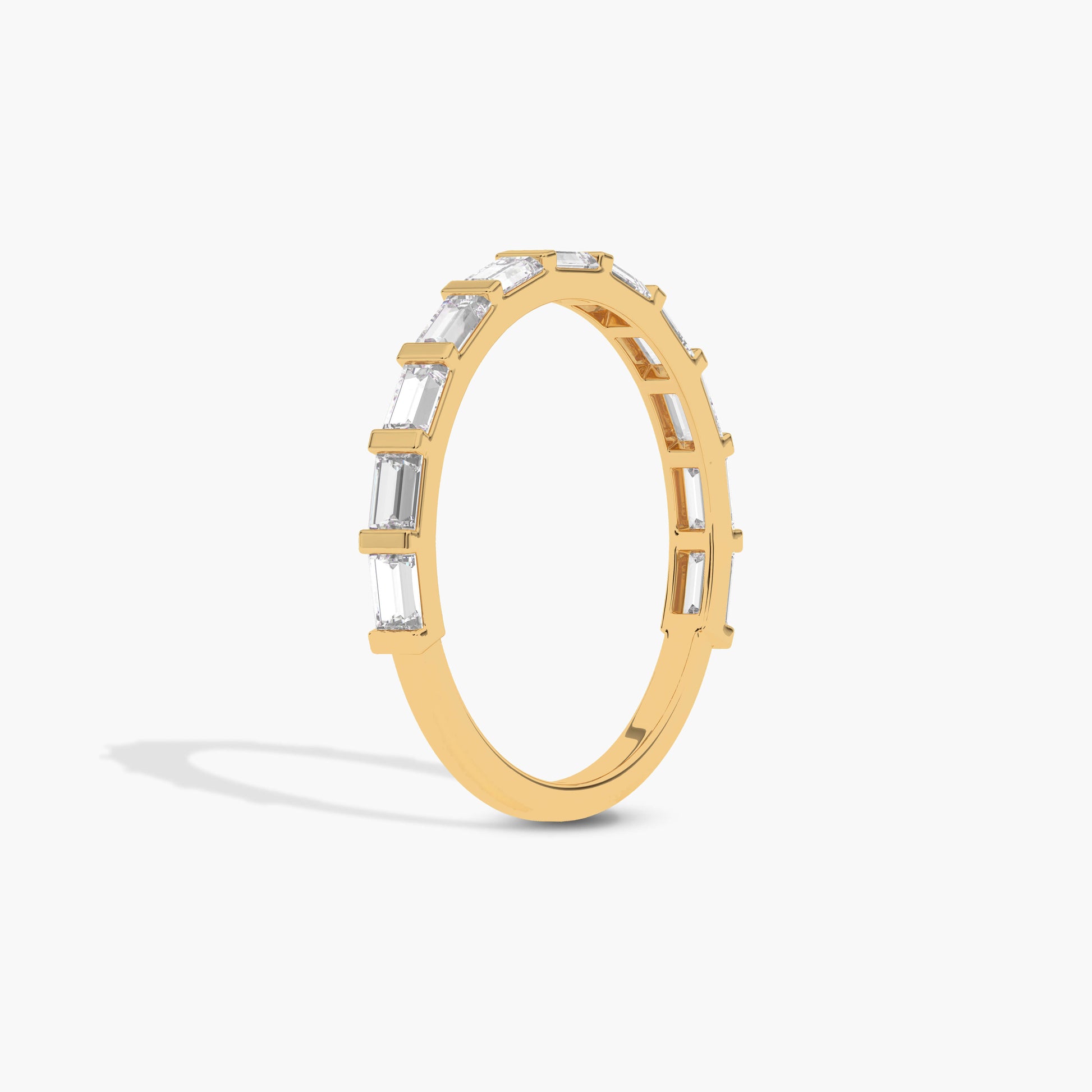 Gold ring with embedded diamonds 