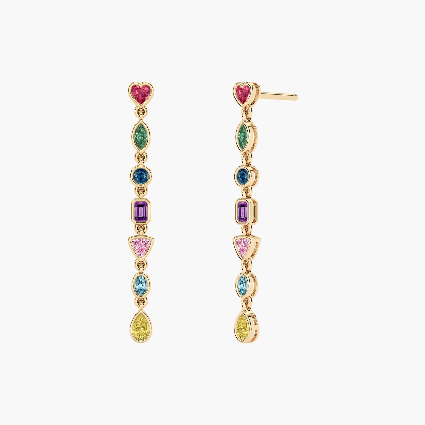 mixed color diamond earrings