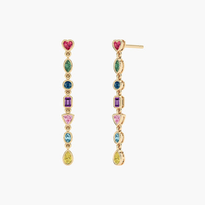 mixed color diamond earrings