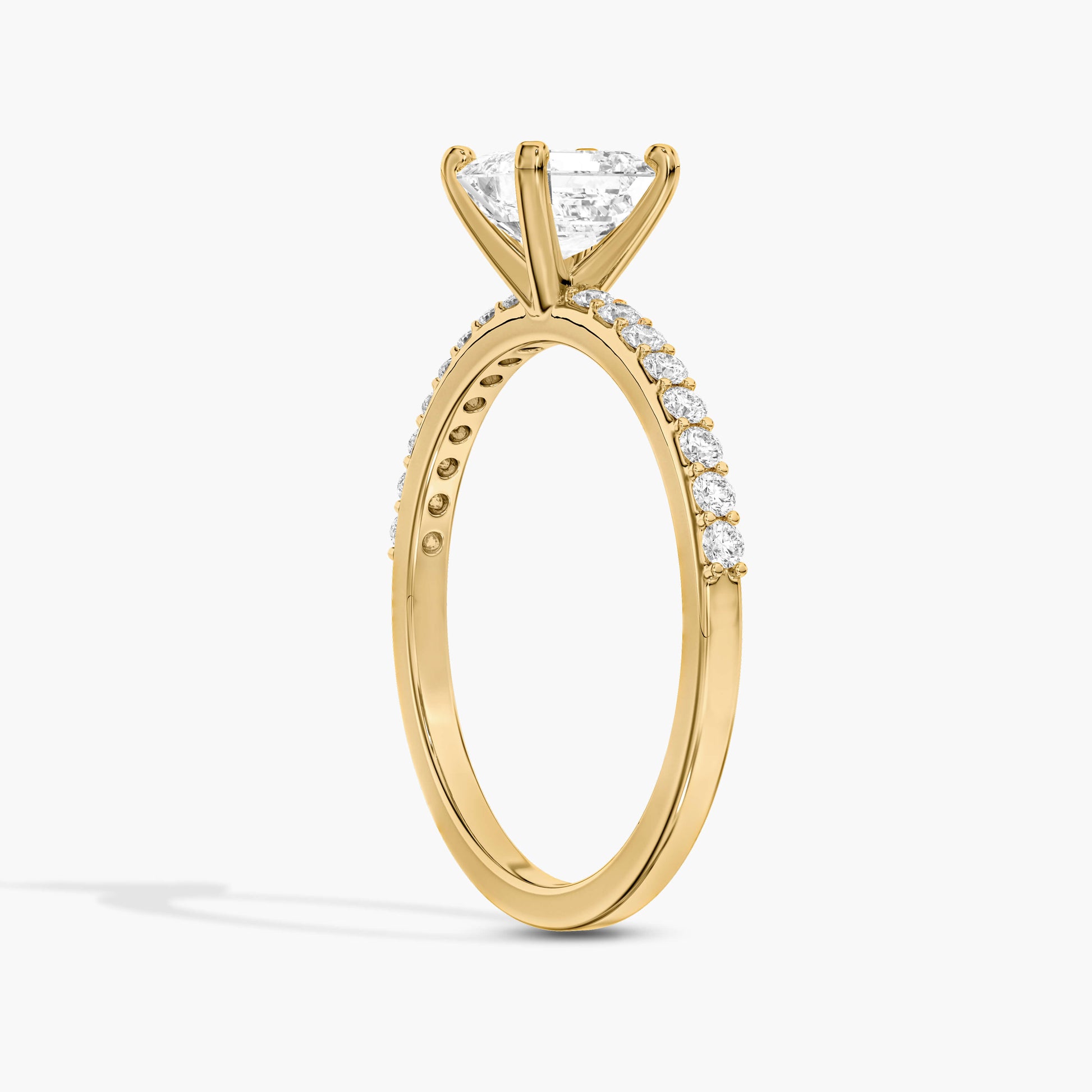 yellow gold plated single diamond ring