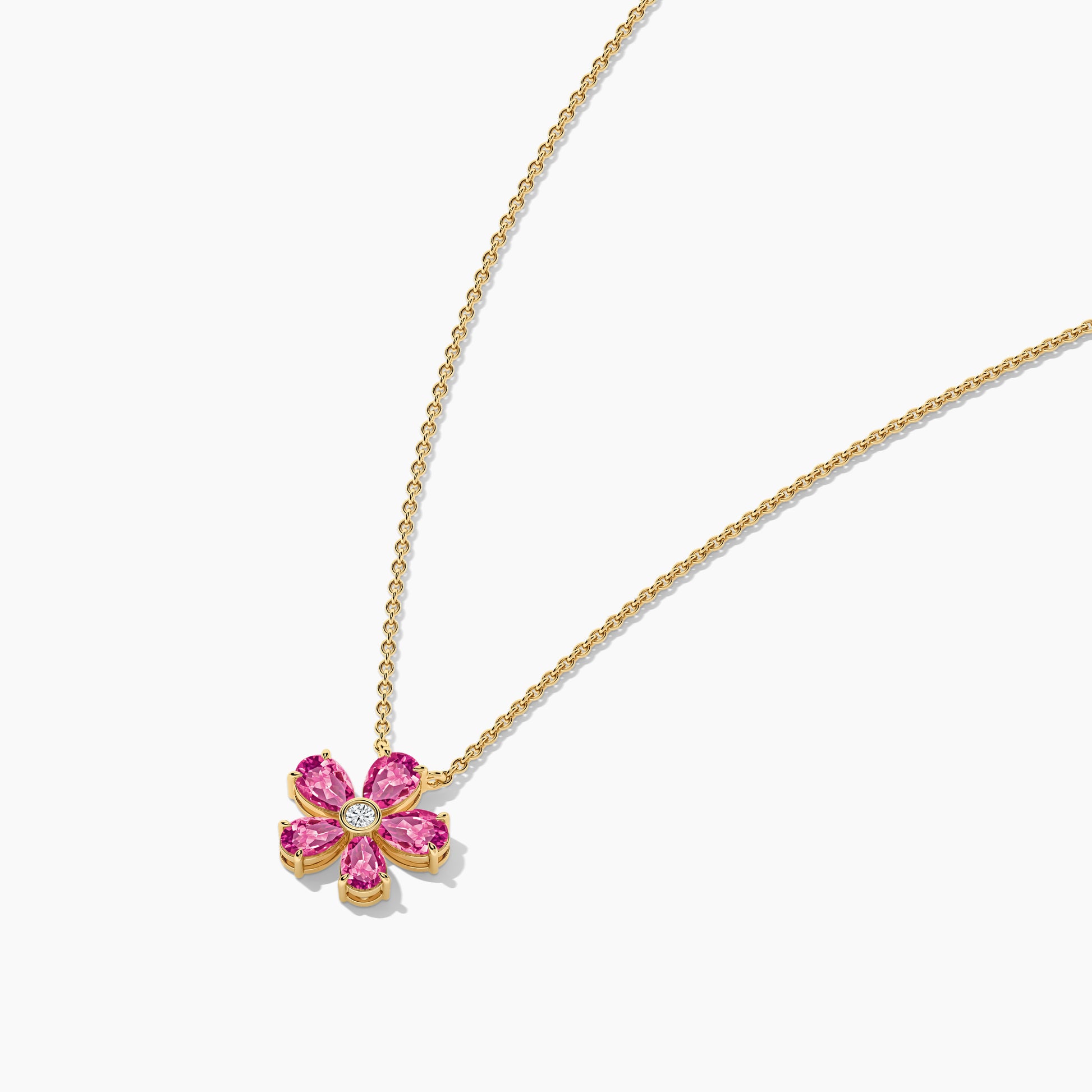 Pink Diamond Flower Necklace