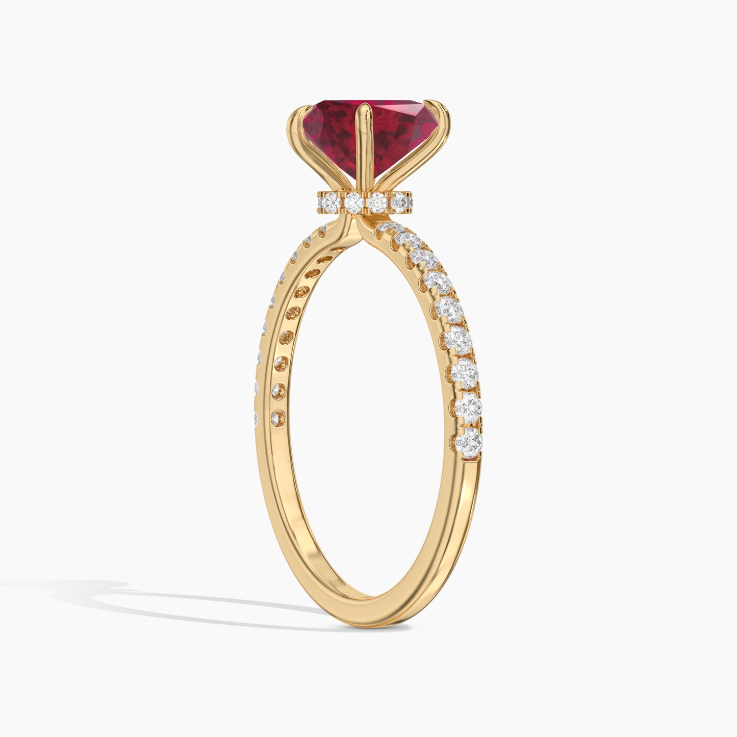 Yellow gold heart ring