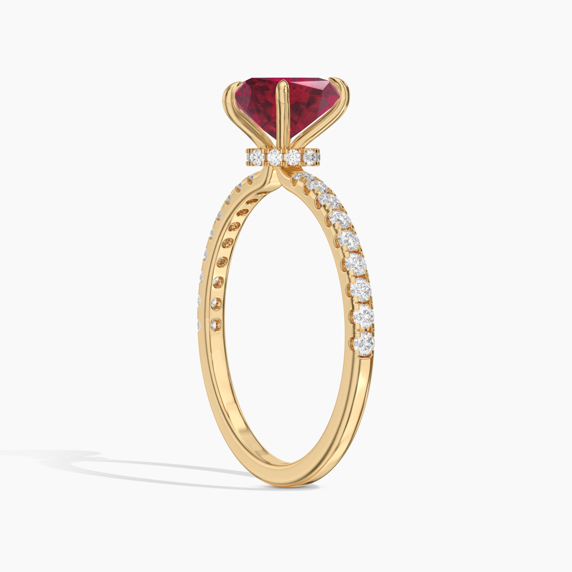 Yellow gold heart ring