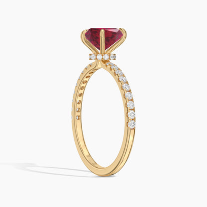 Yellow gold heart ring