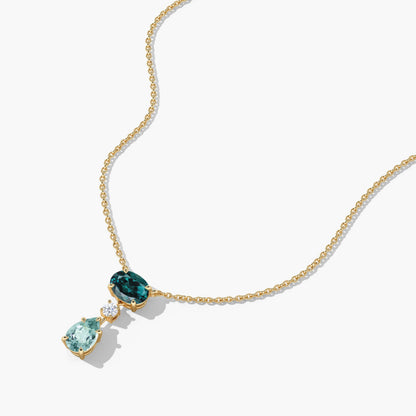 paraiba and green blue tourmaline necklace