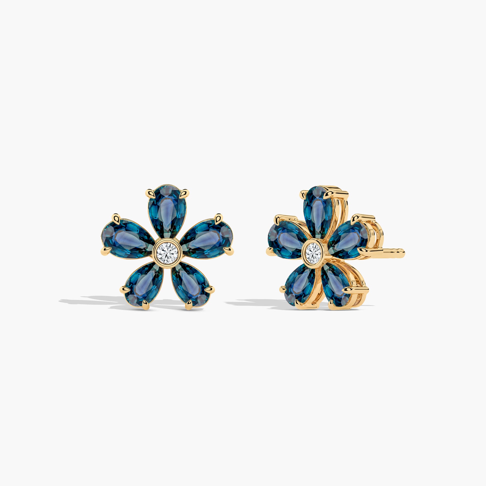 blue sapphire sterling silver earring