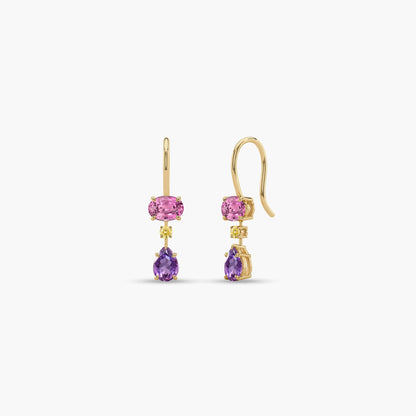 Yellow diamond Silver earrings