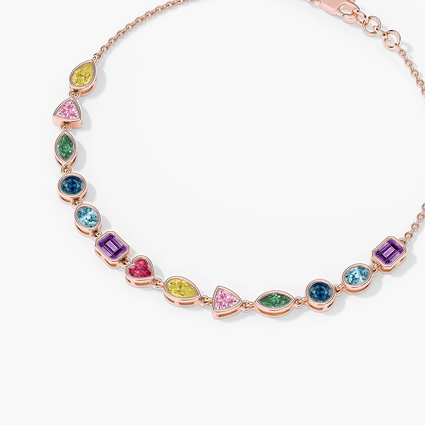 silver diamond bracelet rose gold plated