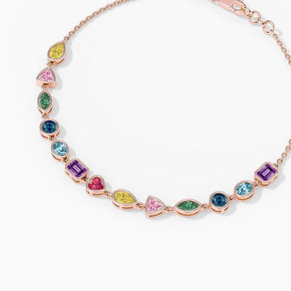 silver diamond bracelet rose gold plated