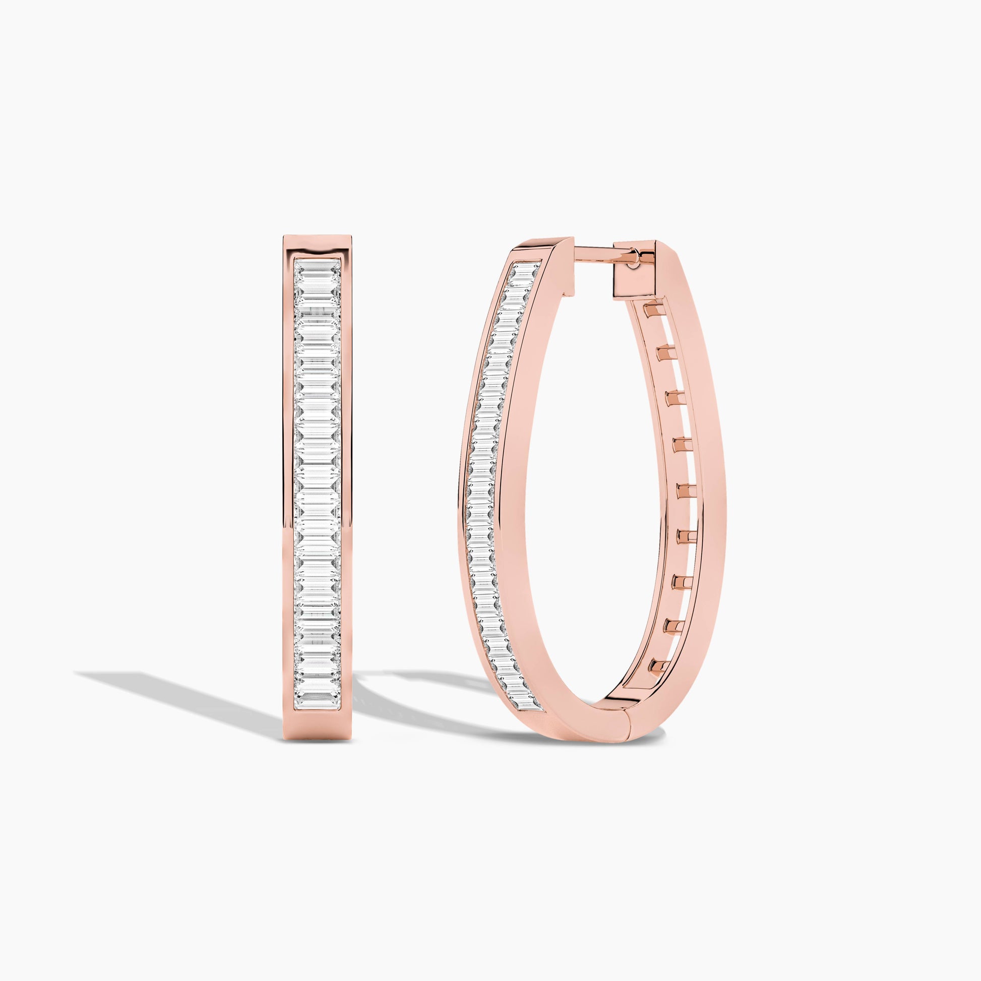 silver round earrings​ rose gold plated