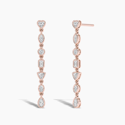 Rose gold earrings with clear gemstones 