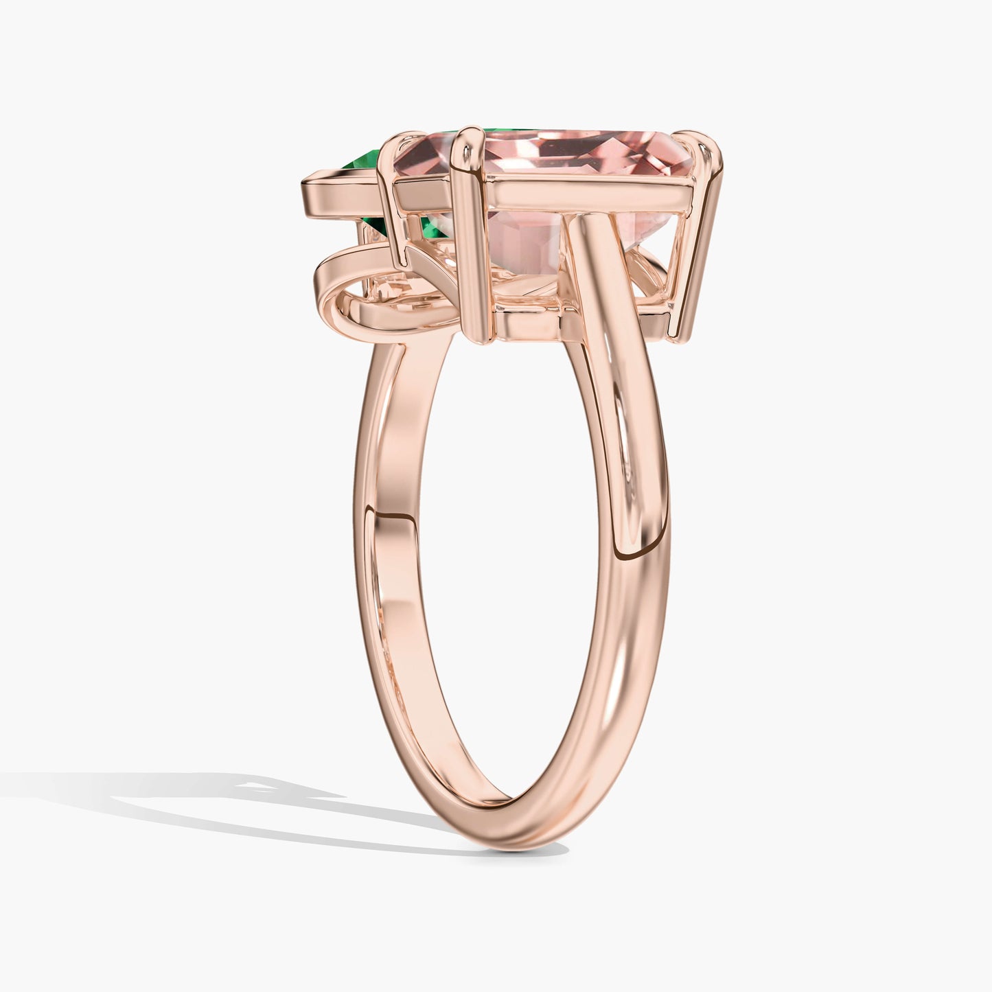 green stone diamond ring