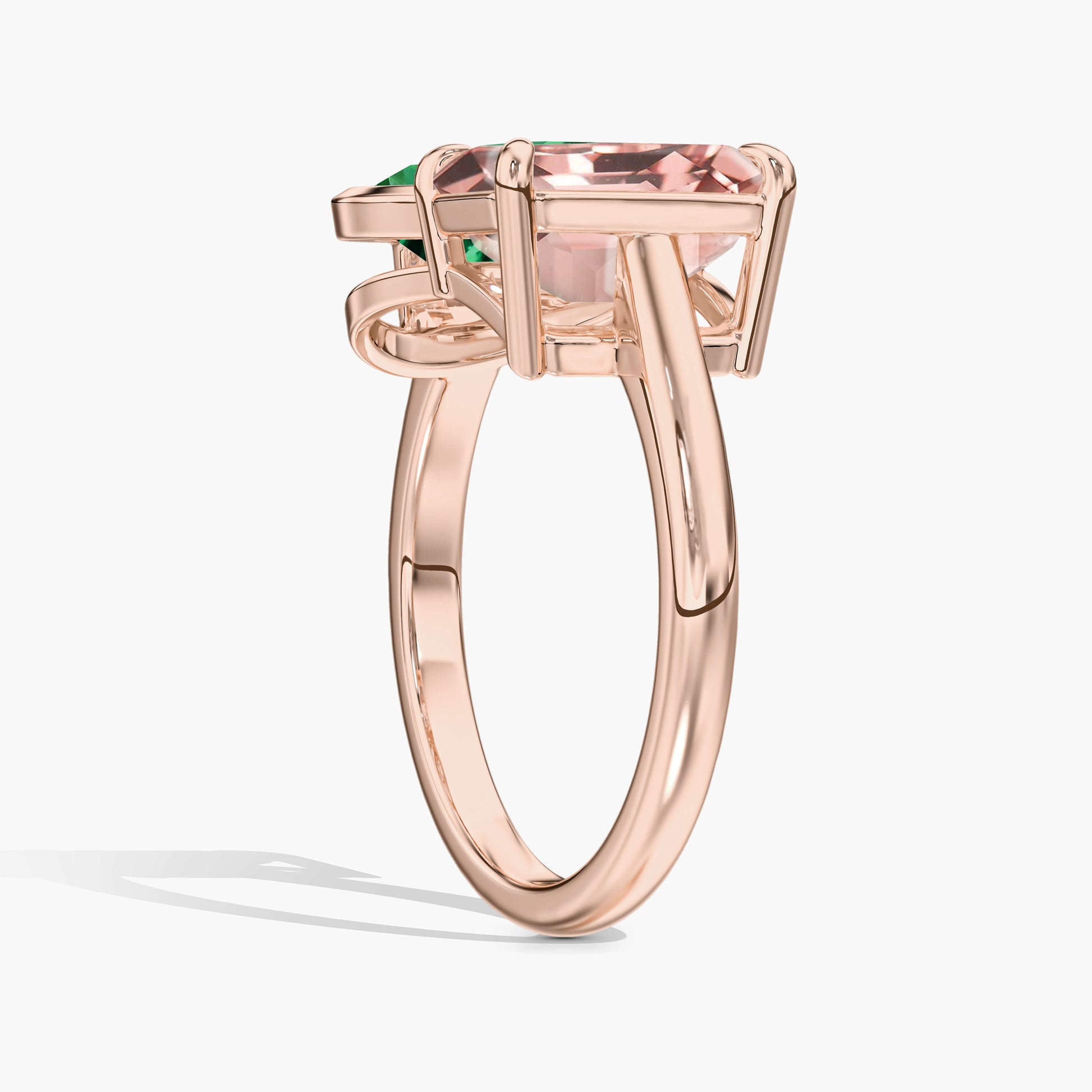 green stone diamond ring