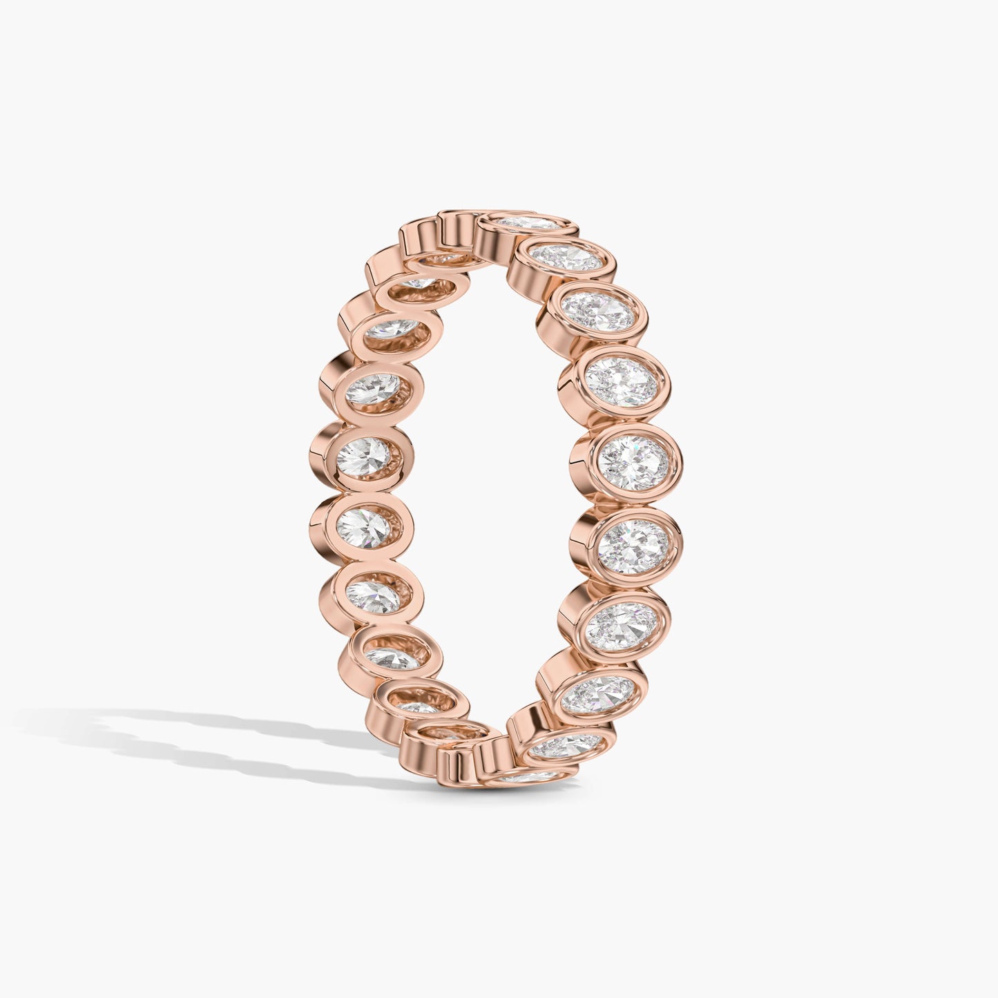 Rose gold ring with diamonds with women