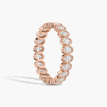 Rose gold ring with diamonds with women
