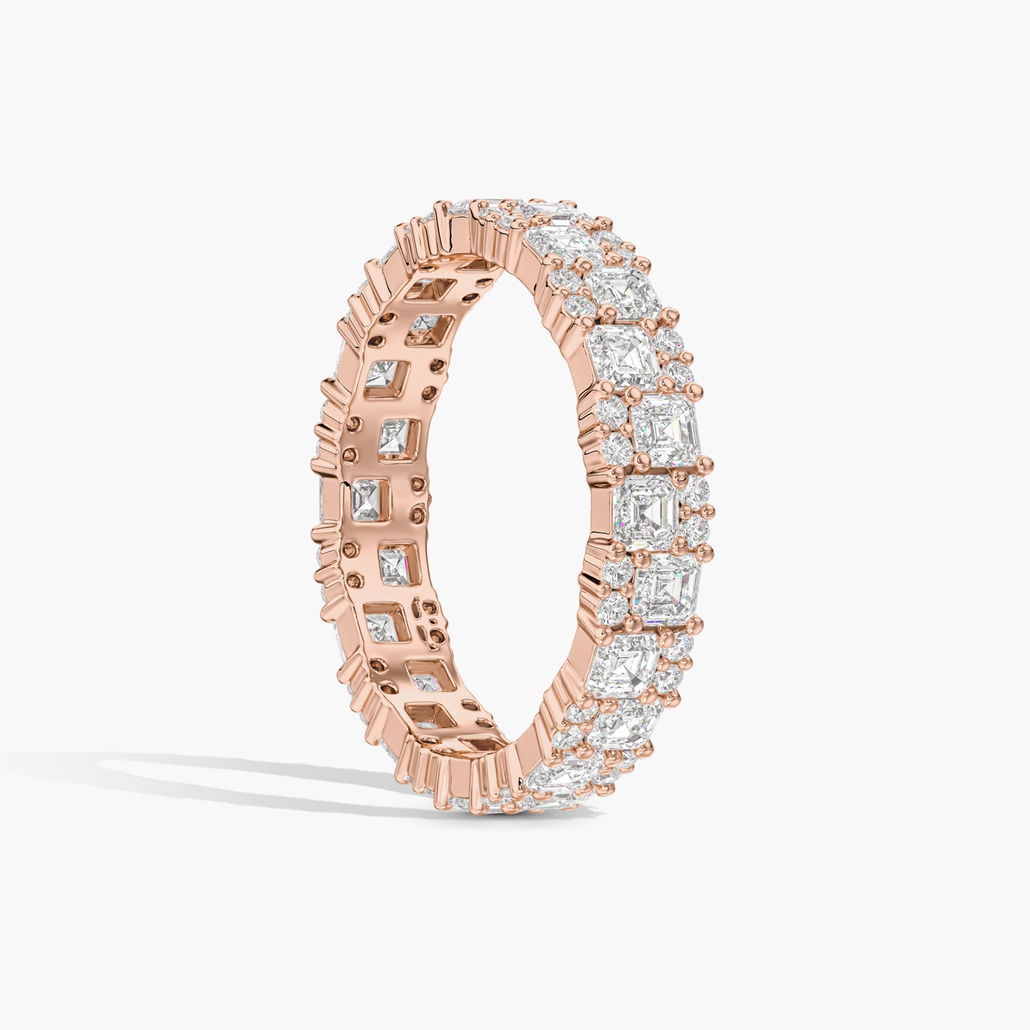 Rose gold ring with diamond accents 