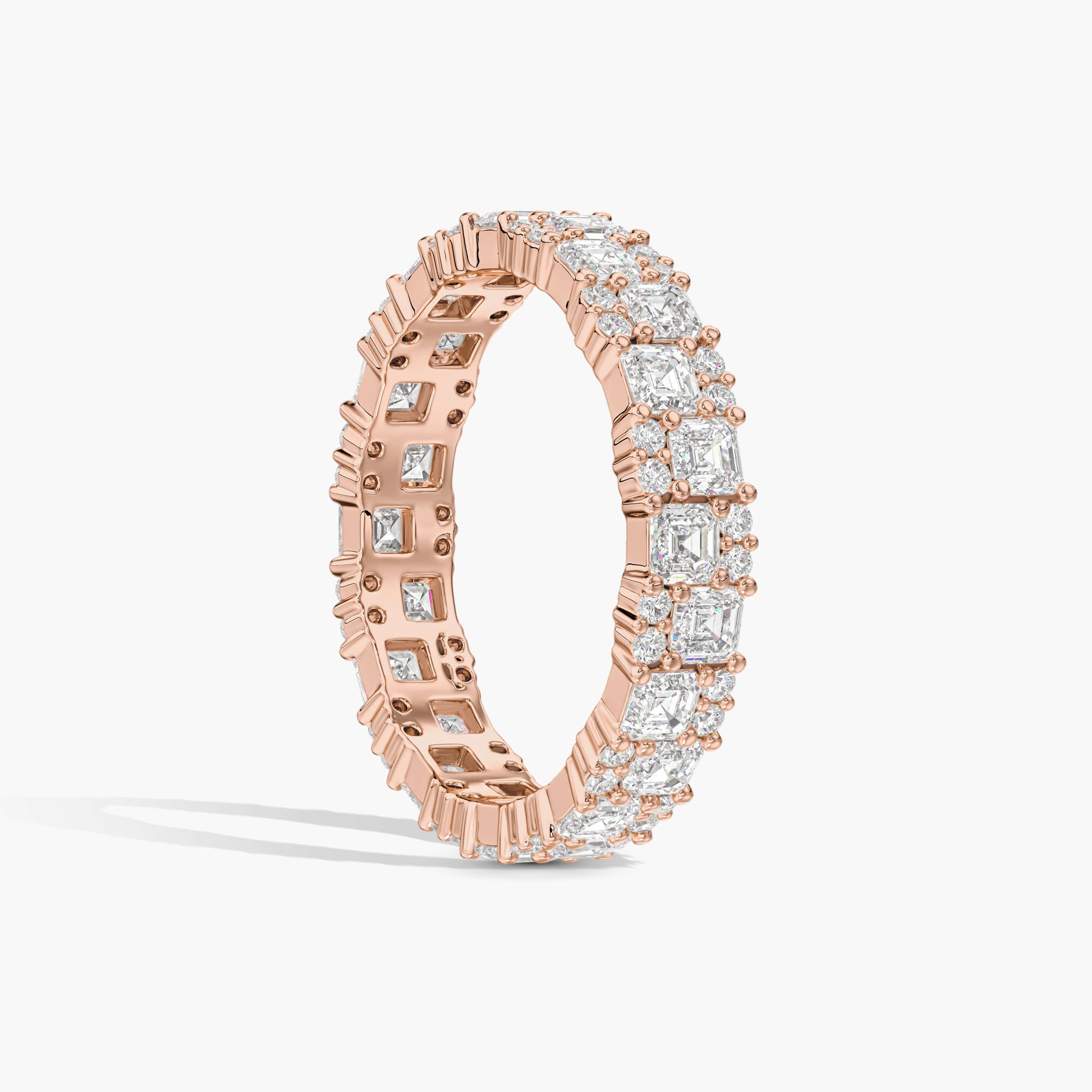 Rose gold ring with diamond accents 