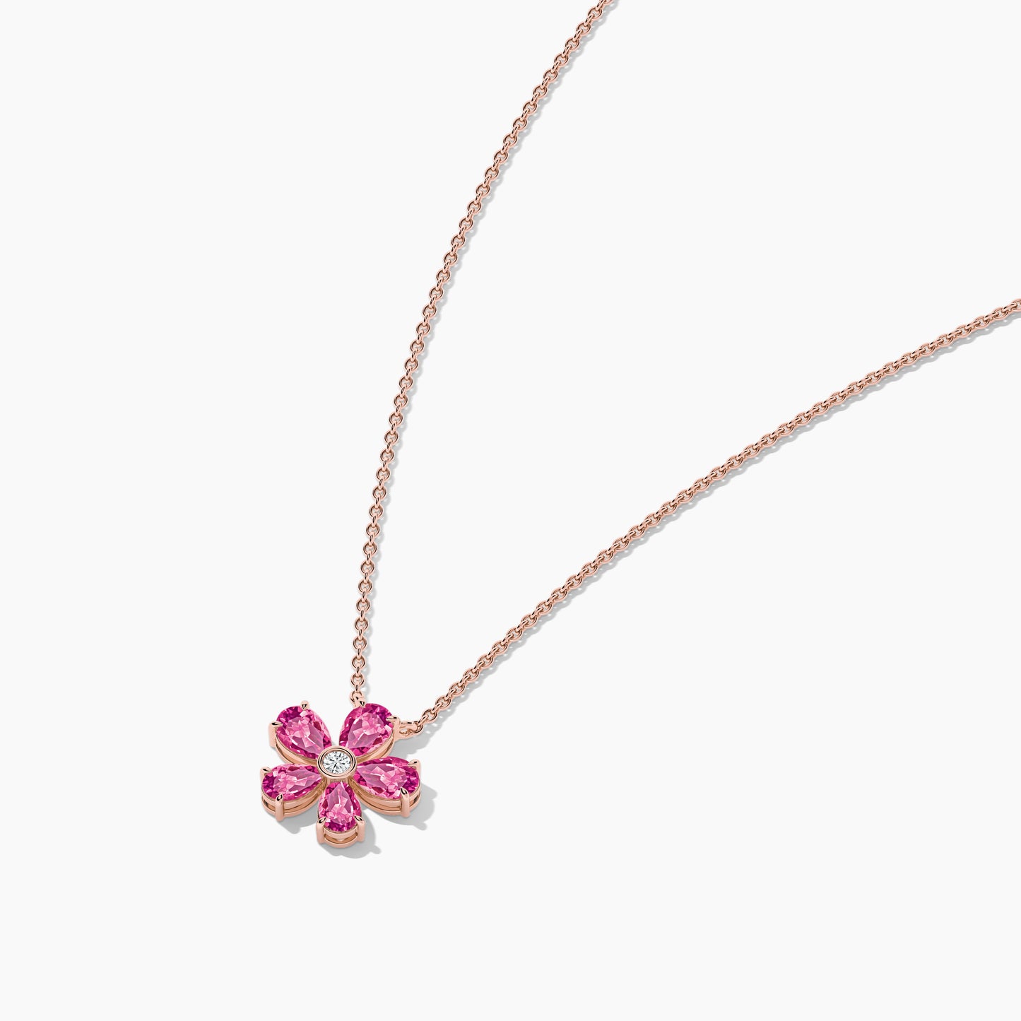 Pink Diamond Flower Necklace