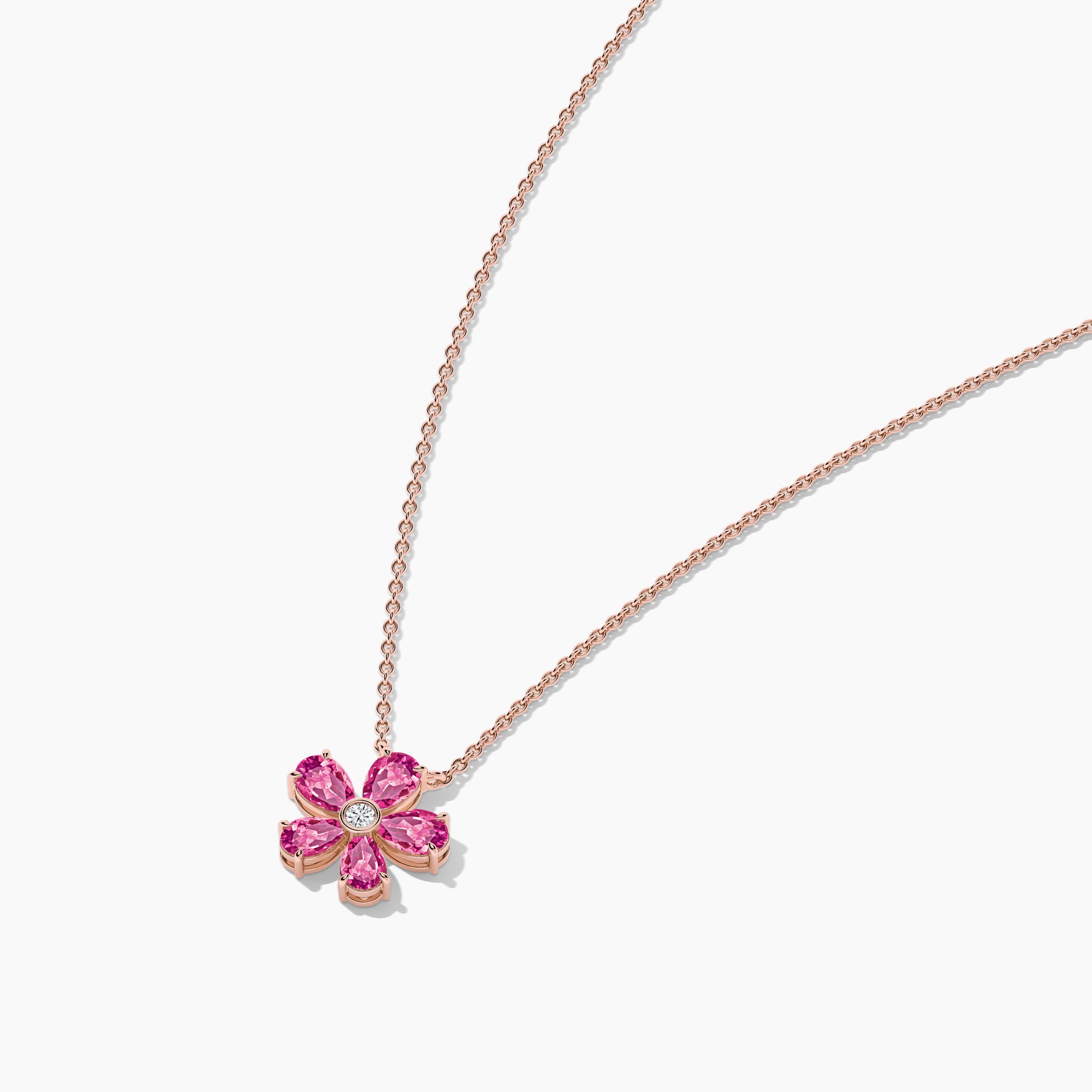 Pink Diamond Flower Necklace