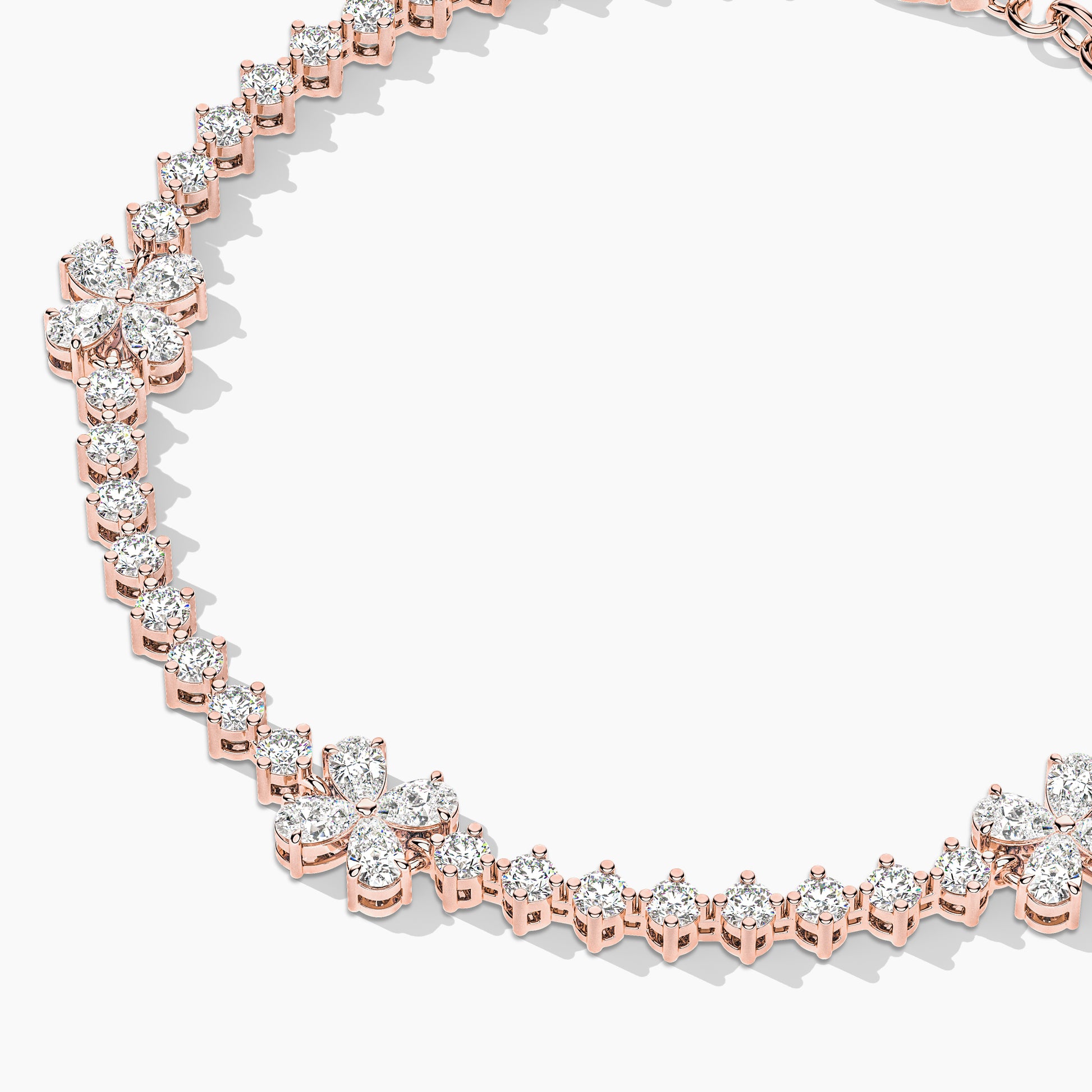 Rose gold plated silver bracelet design for women