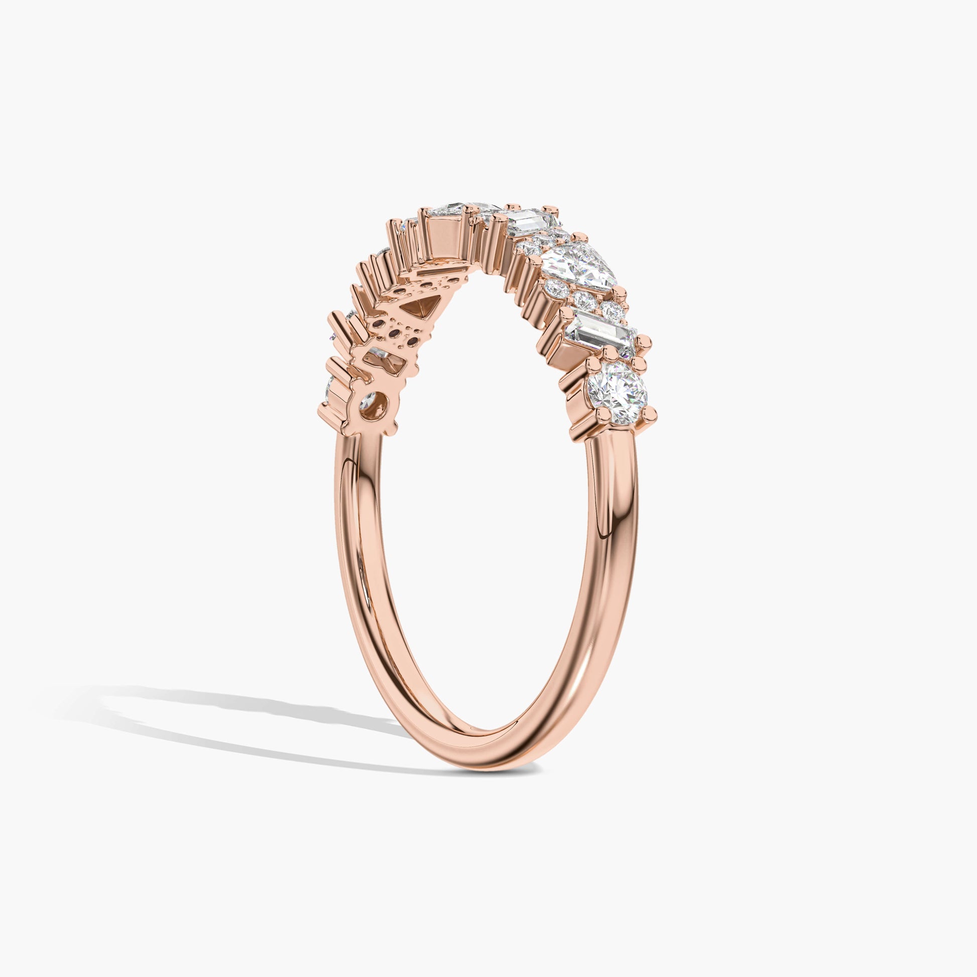 Rose gold ring with diamonds 
