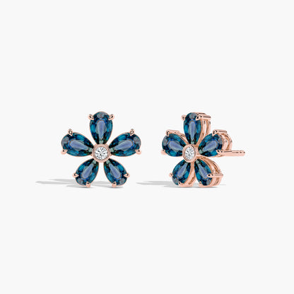 blue sapphire sterling silver earring