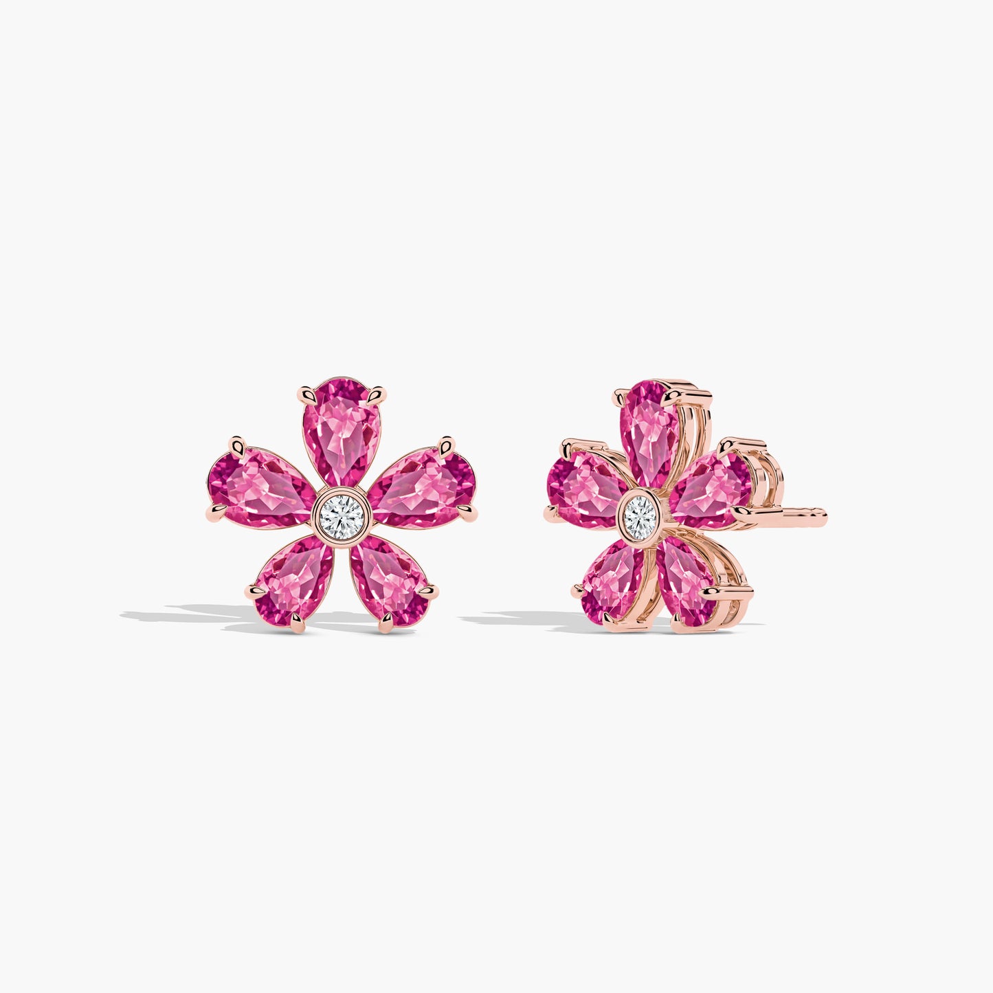 pink and gold earrings​