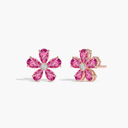 pink and gold earrings​
