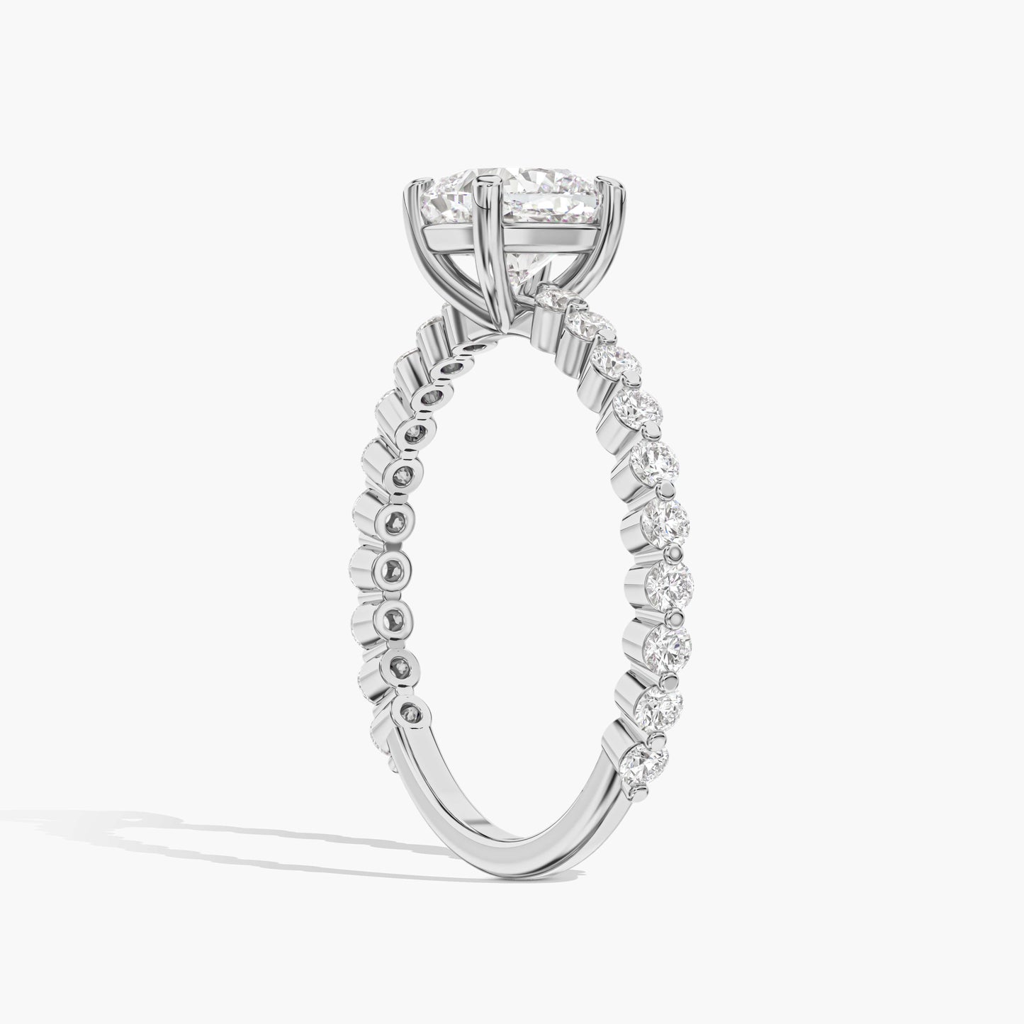 white gold plated silver ring