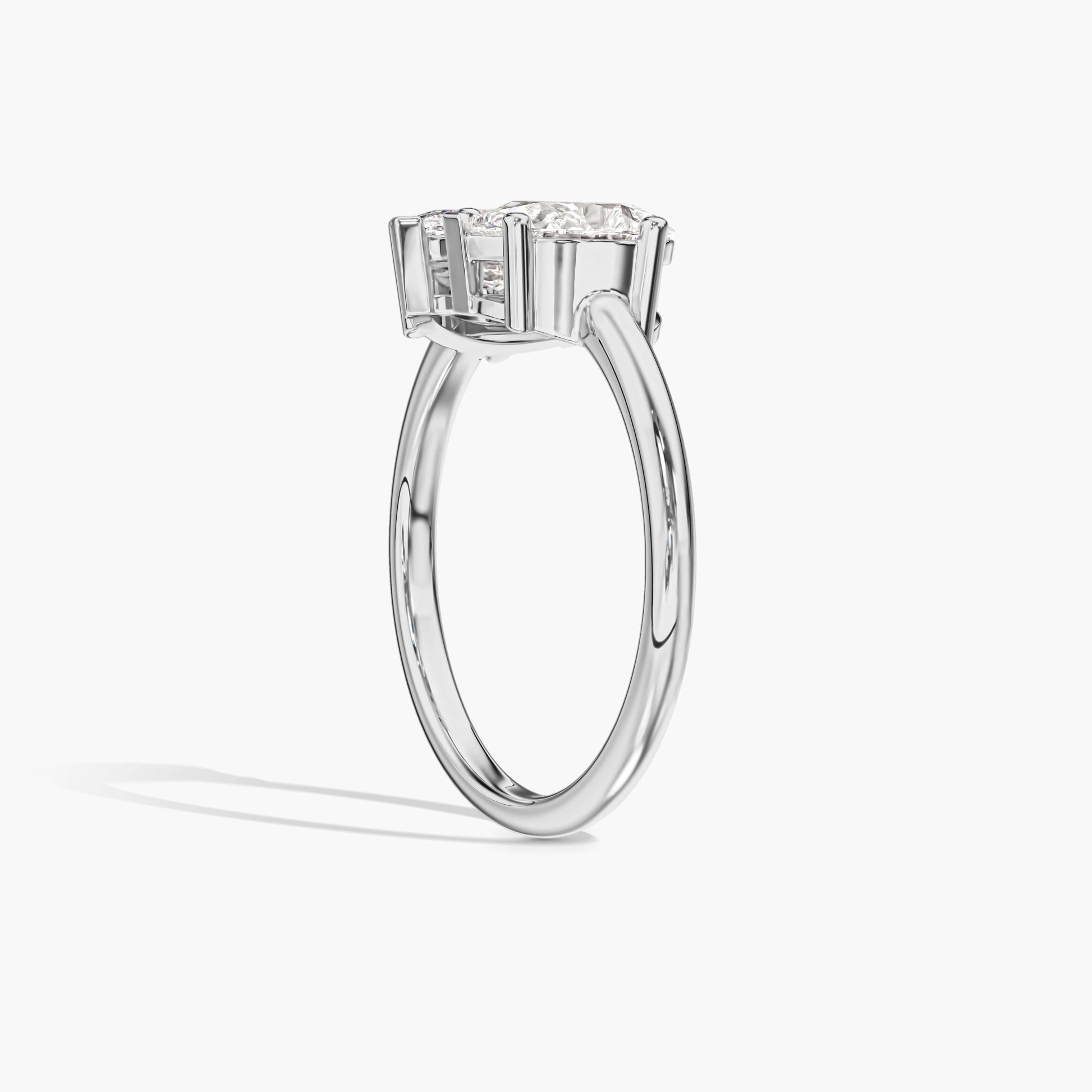 Silver diamond ring