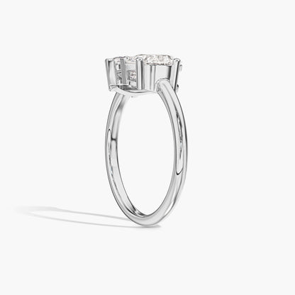 Silver diamond ring