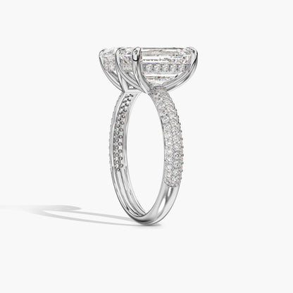 Pave diamond cuff ring white gold 