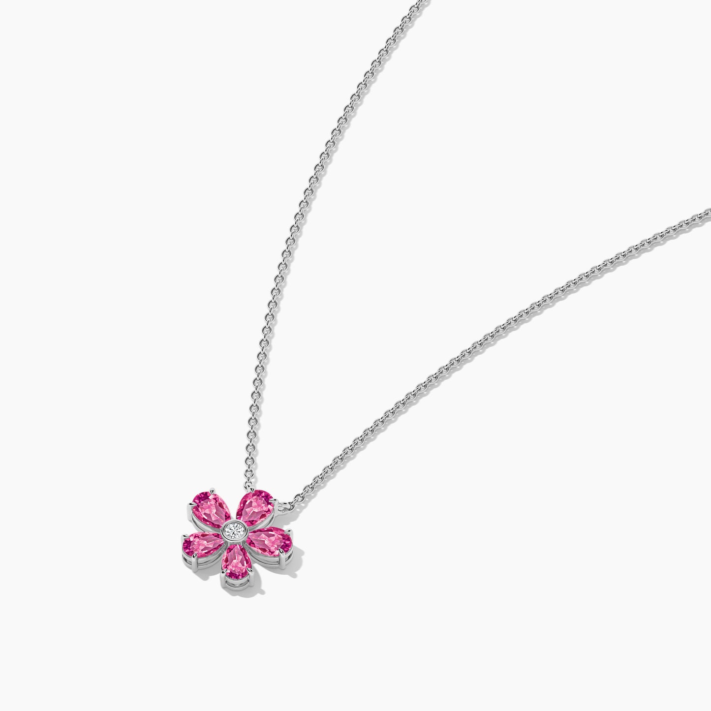 Pink Diamond Flower Necklace